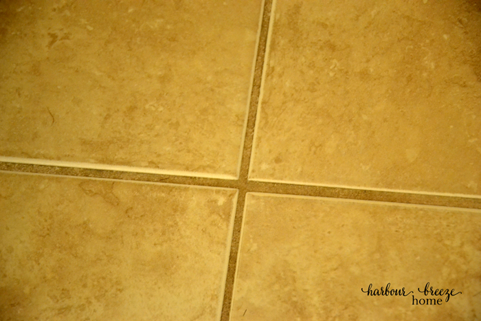 dirty grout lines on floor