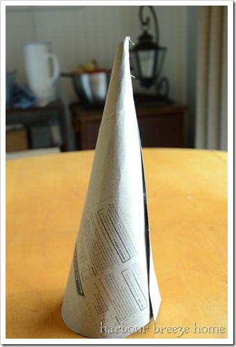 cardboard base for coffee filter christmas tree