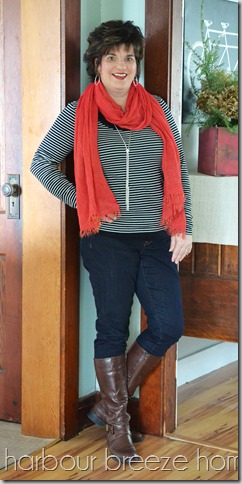 striped shirt with scarf ps