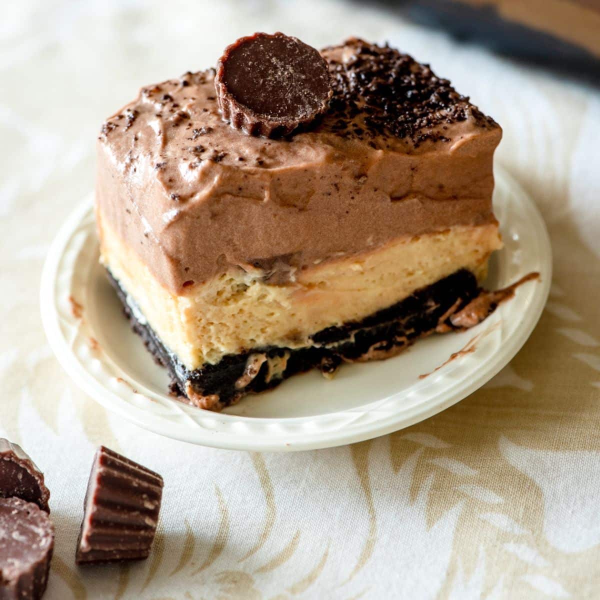 No-Bake Peanut Butter Lush with a Cookie Crust
