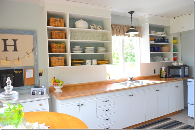 upper cupboards and desk