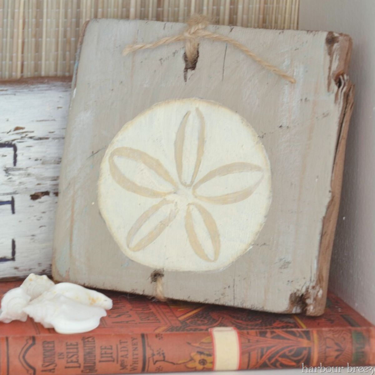 Painted Driftwood Sand Dollar Decor