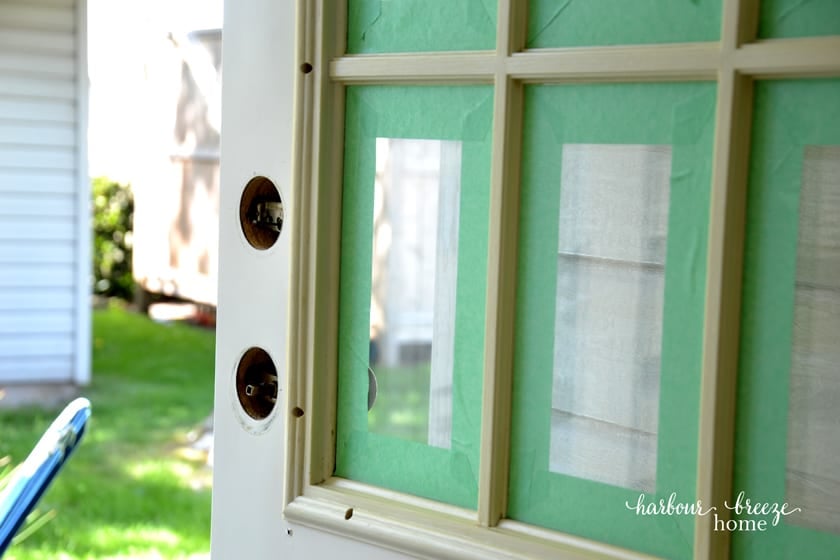 painters tape on door trim