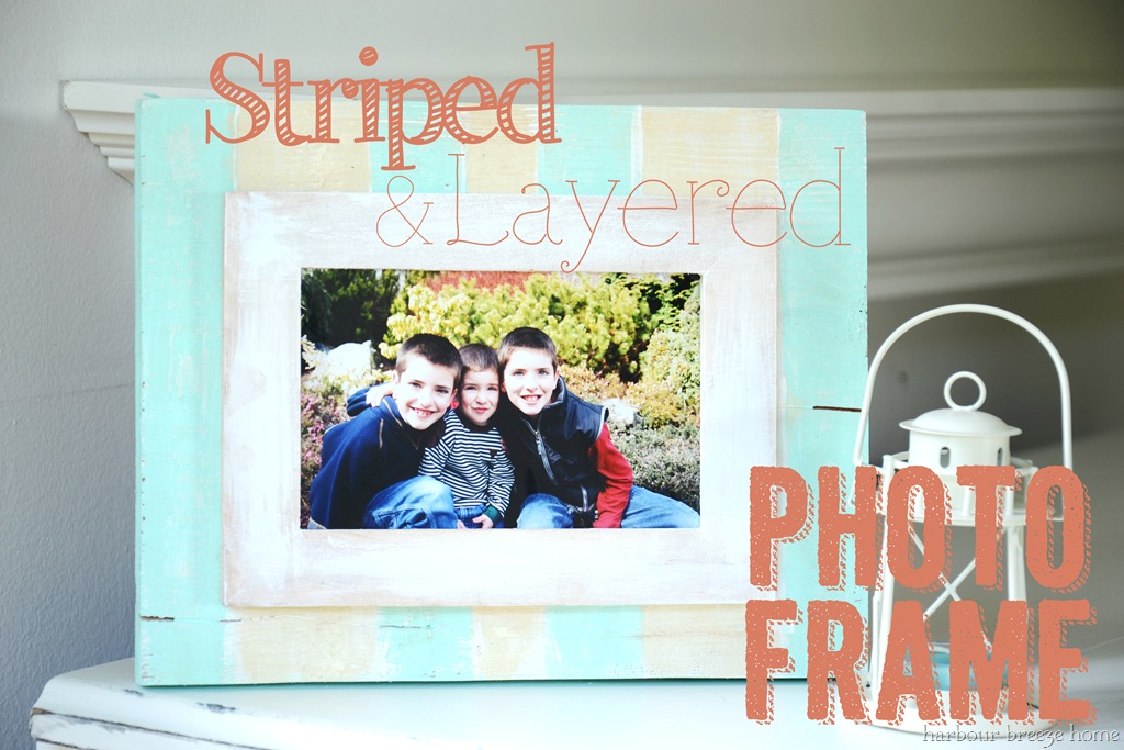 A striped photo frame