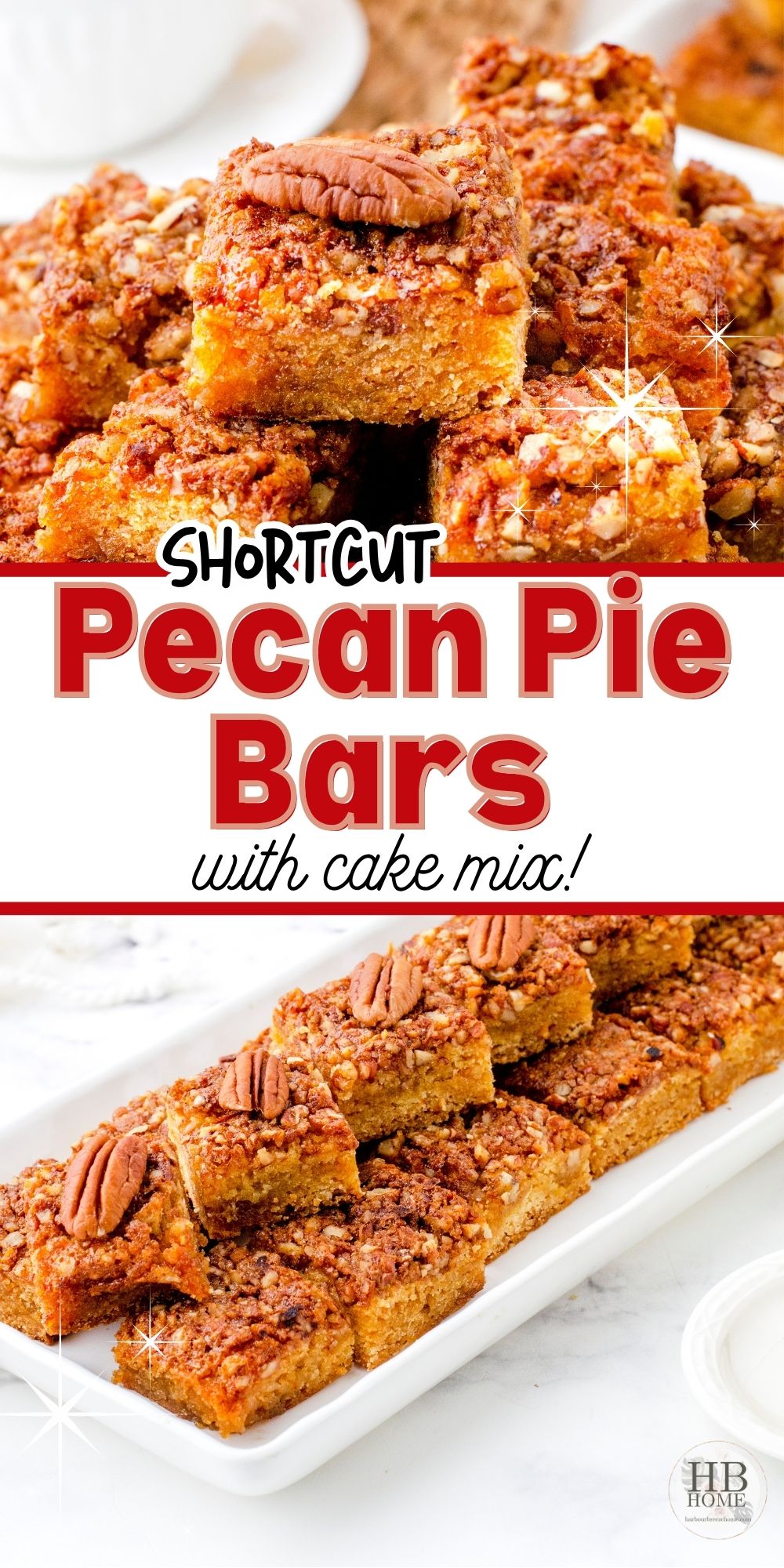Pecan Pie Bars with Cake Mix (Easy Shortcut Crust!)