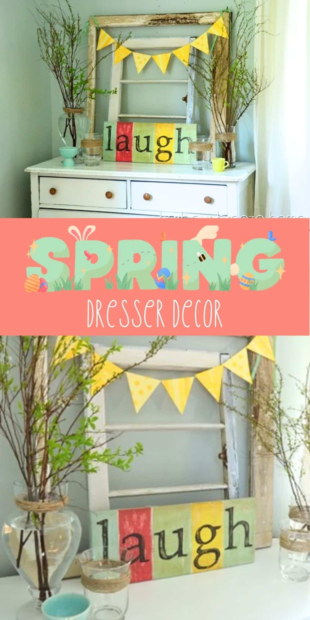Simple Spring Dresser Decor inspired by Pinterest