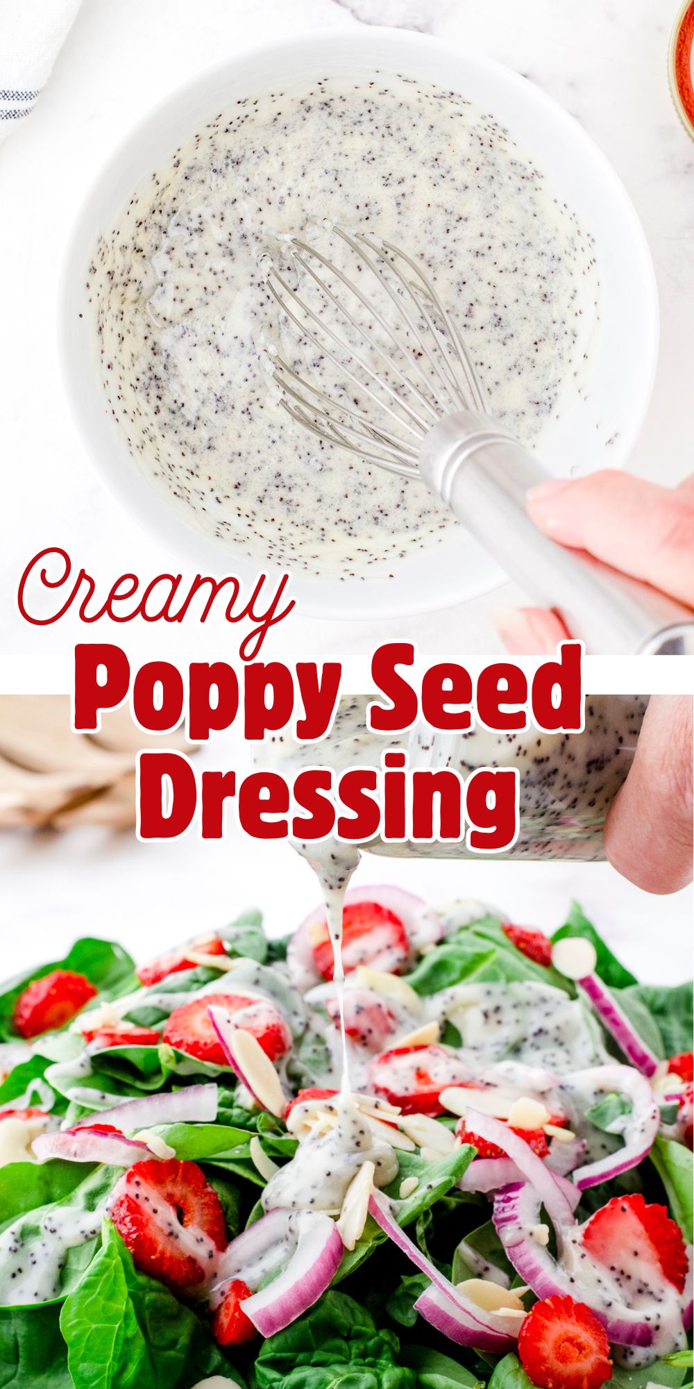 Homemade Creamy Poppy Seed Dressing for Spinach Salad