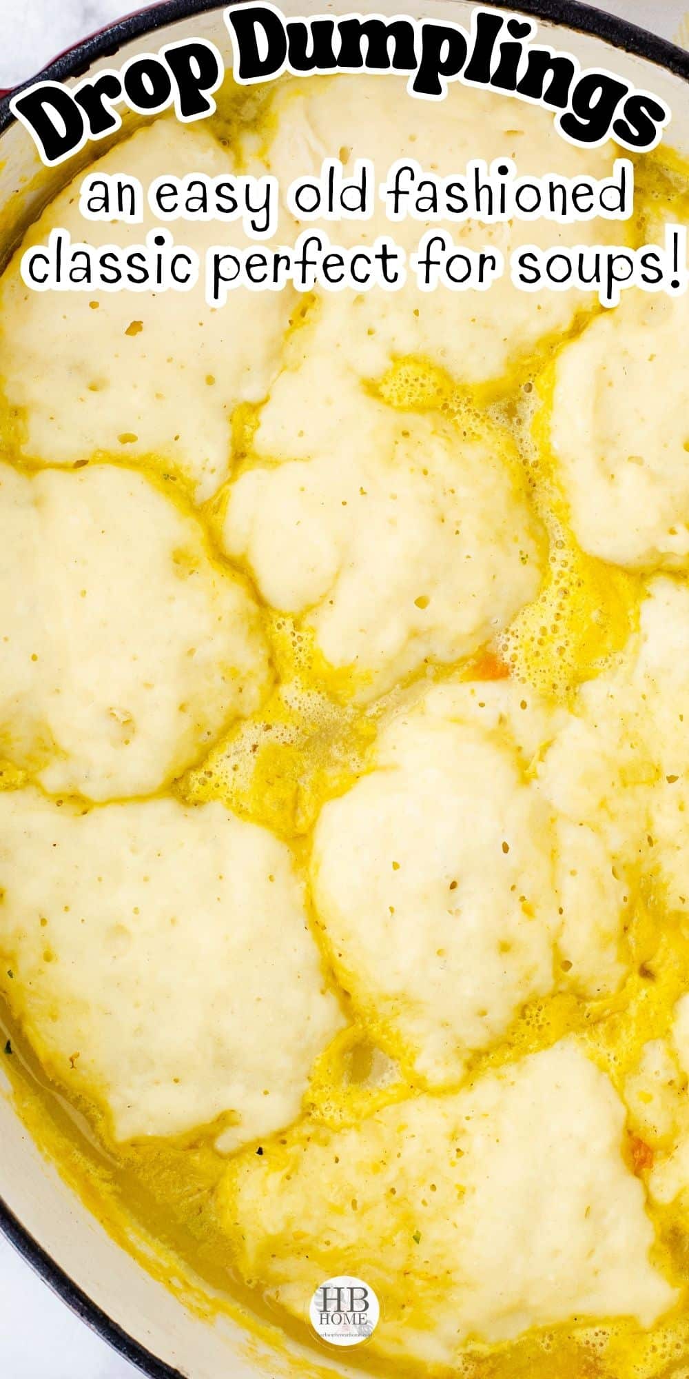 drop dumplings cooked on a bed of soup