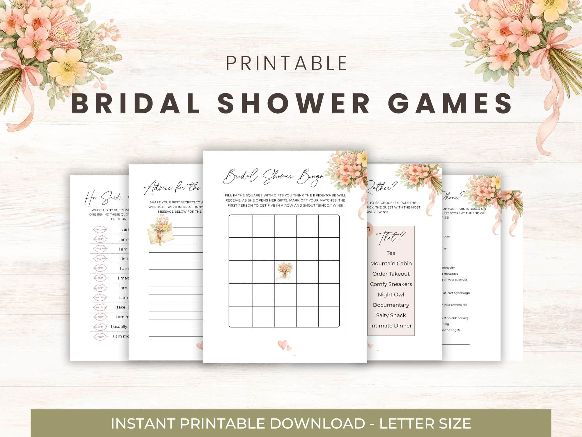 Beautiful Printable Bridal Shower Games & Bridal Shower Invitations Online (That Make Planning Easy)