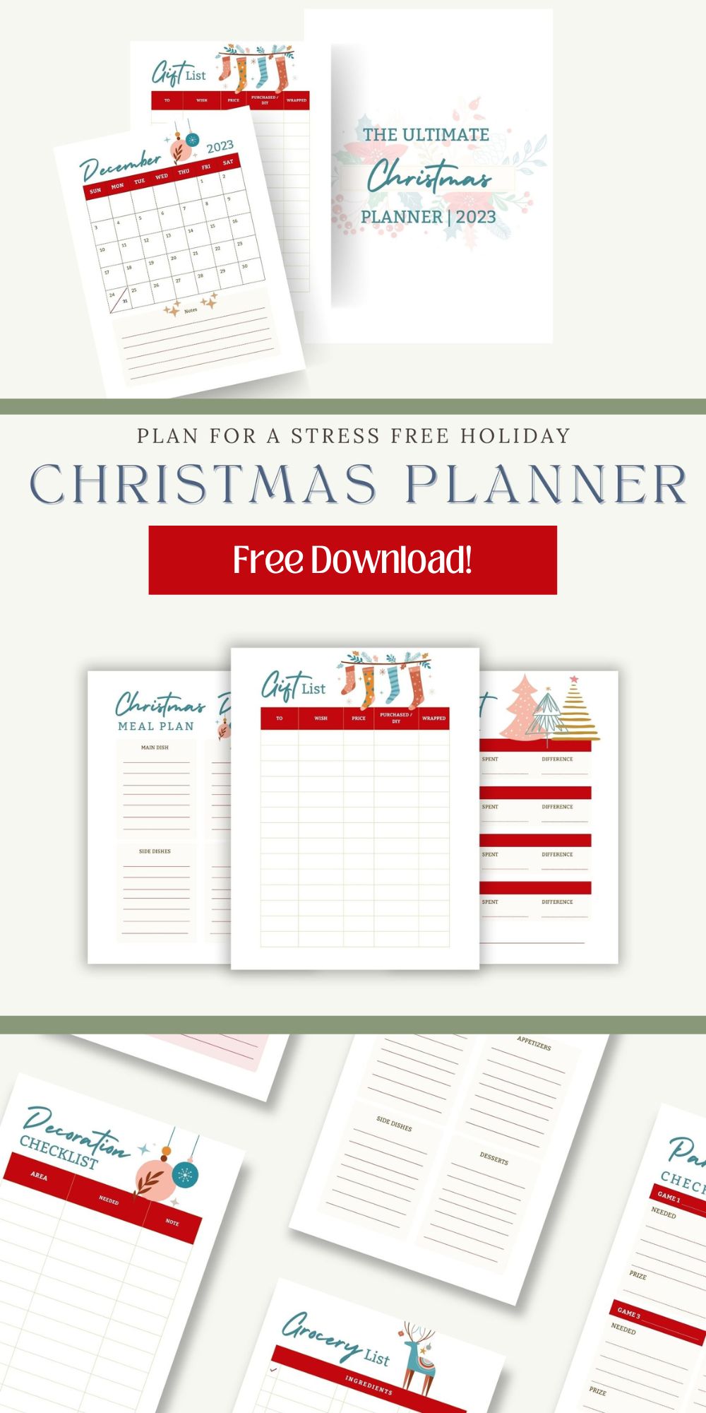 Save Stress! Here's a Free Printable Christmas Planner