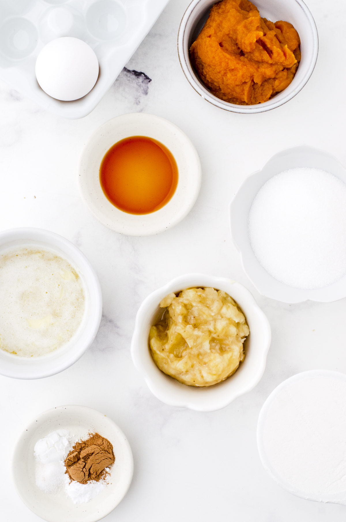 Ingredients for Pumpkin banana muffins recipe