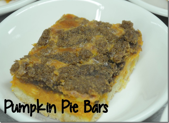 pumpkin pie bars with writing
