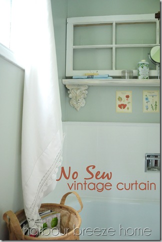 no sew vintage curtain words