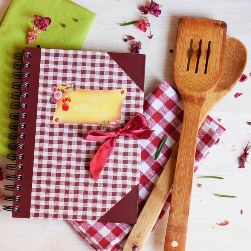 a homemade recipe book on a table