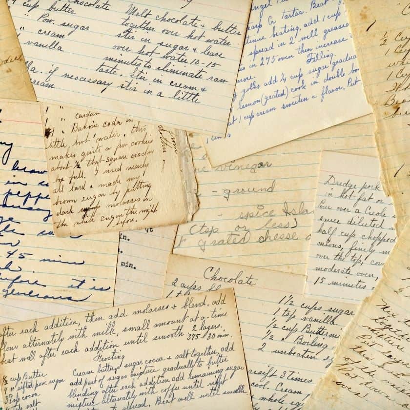 Handwritten Recipe Gifts: Family Recipe Card Keepsakes