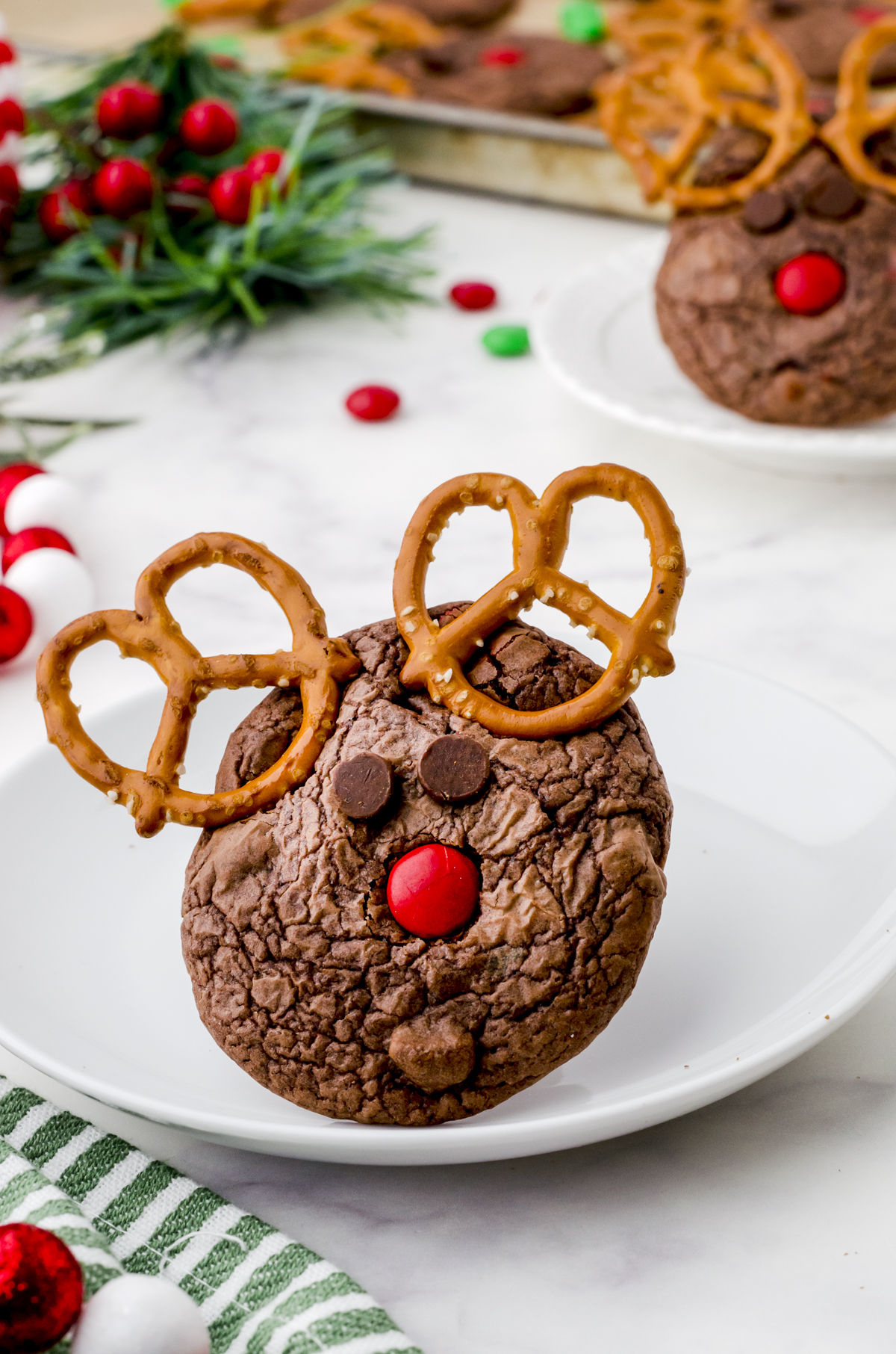 Rudolph Cookies from Brownie Mix