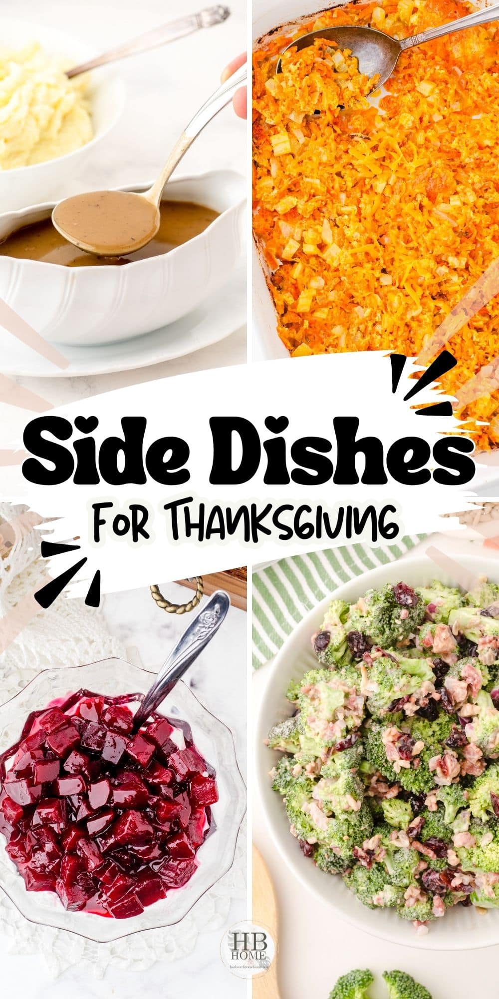 collage of old fashioned side dishes