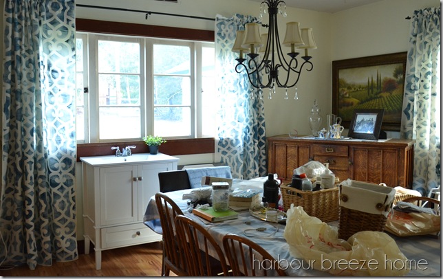 vanity in dining room