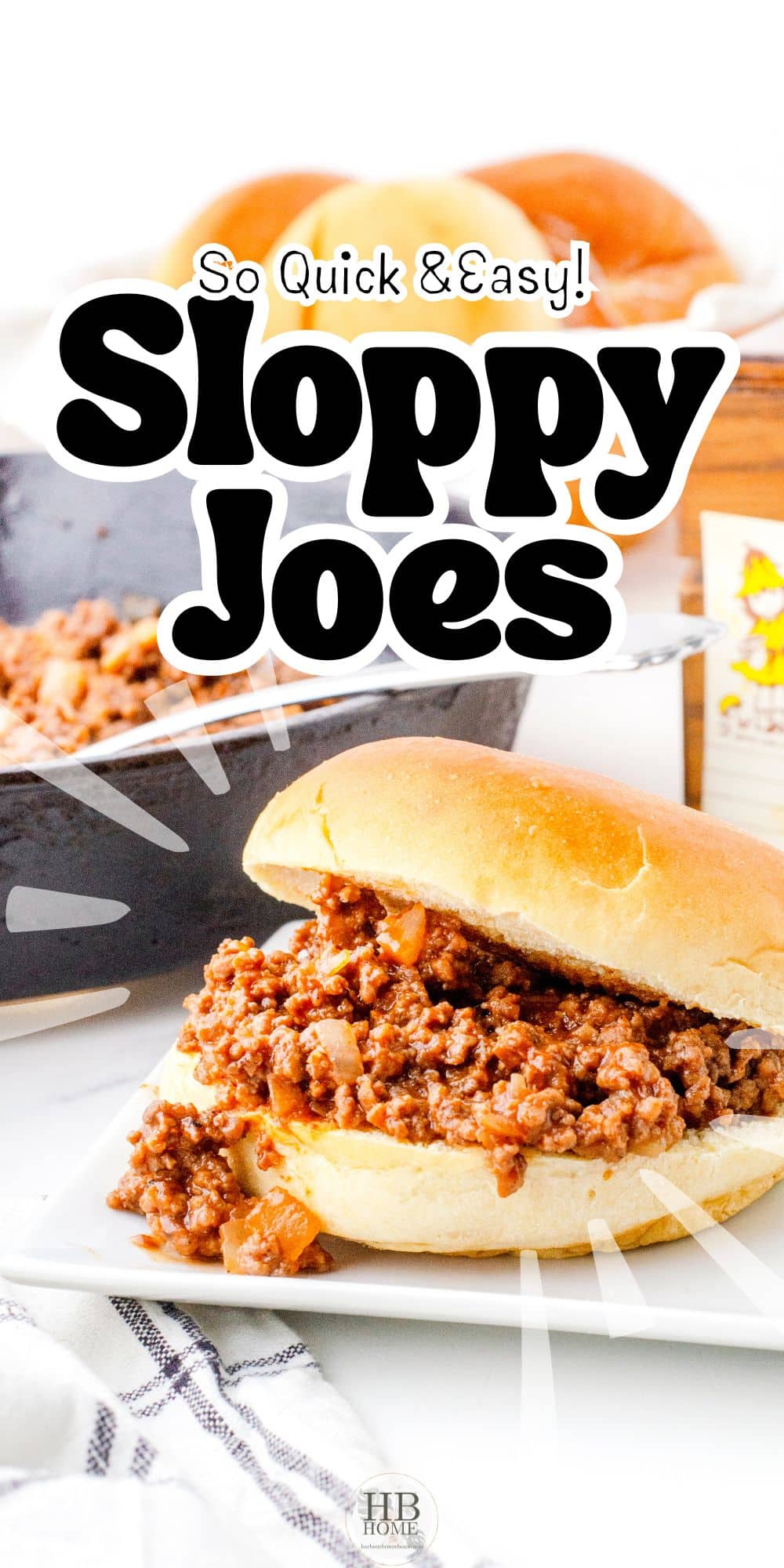A sloppy joe on a dinner plate.