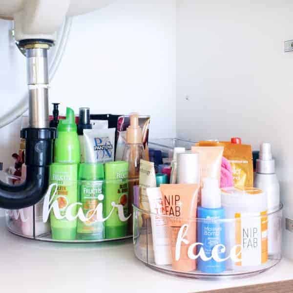 Image for USE THE UNDER THE SINK CABINET DOOR TO HANG HAIR TOOL ORGANIZERS OR ADDITIONAL TOTES.