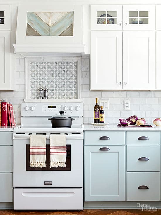 Soft Green, Blue and White Kitchen