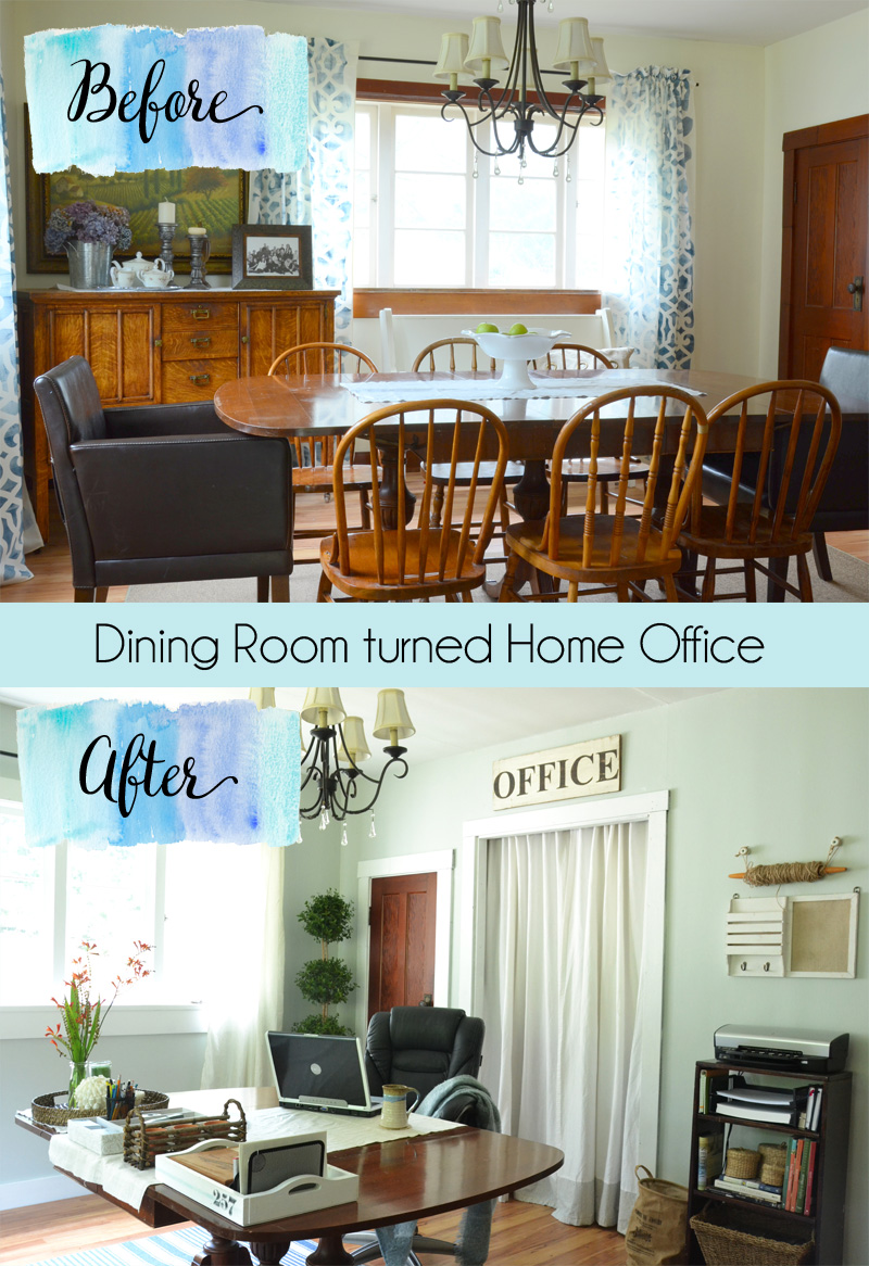 Dining Room Turned Coastal Cottage Office ~ Turn a rarely used spaced into one that's used every day! | Bildirimlerim