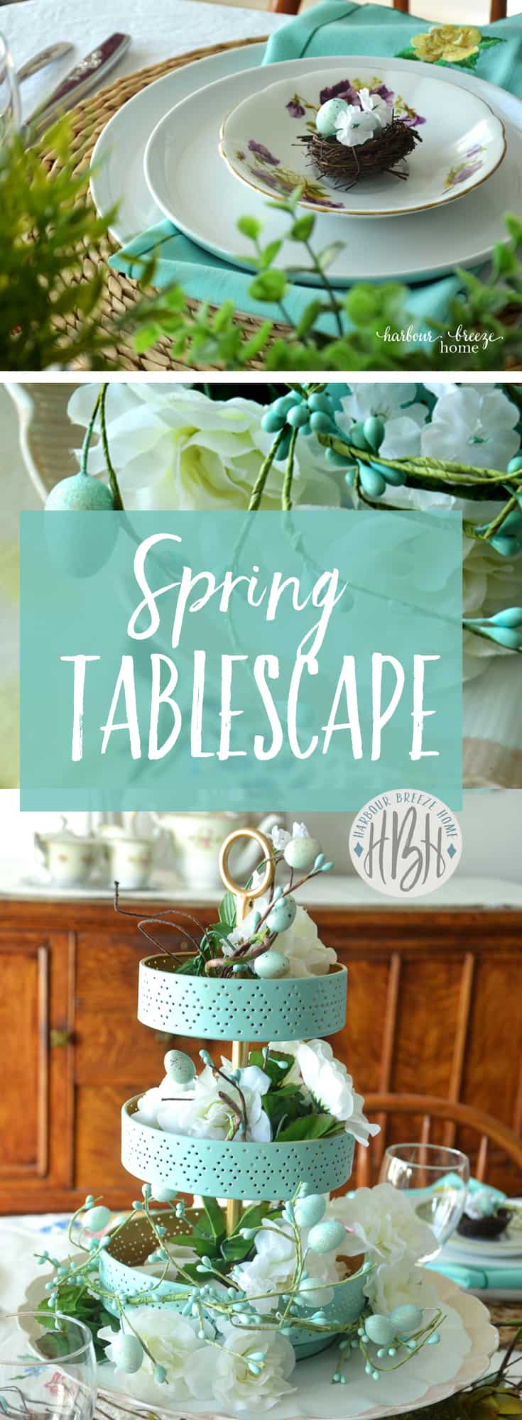 Spring Table Decor using Thrift Store Finds