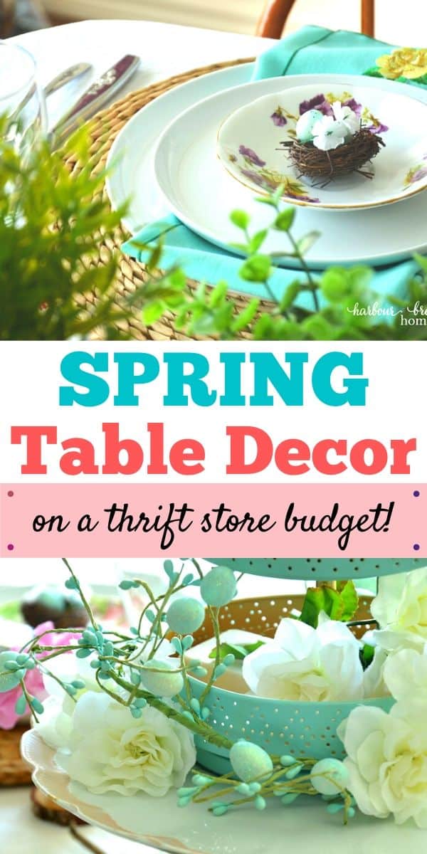 Spring Table Decor using Thrift Store Finds
