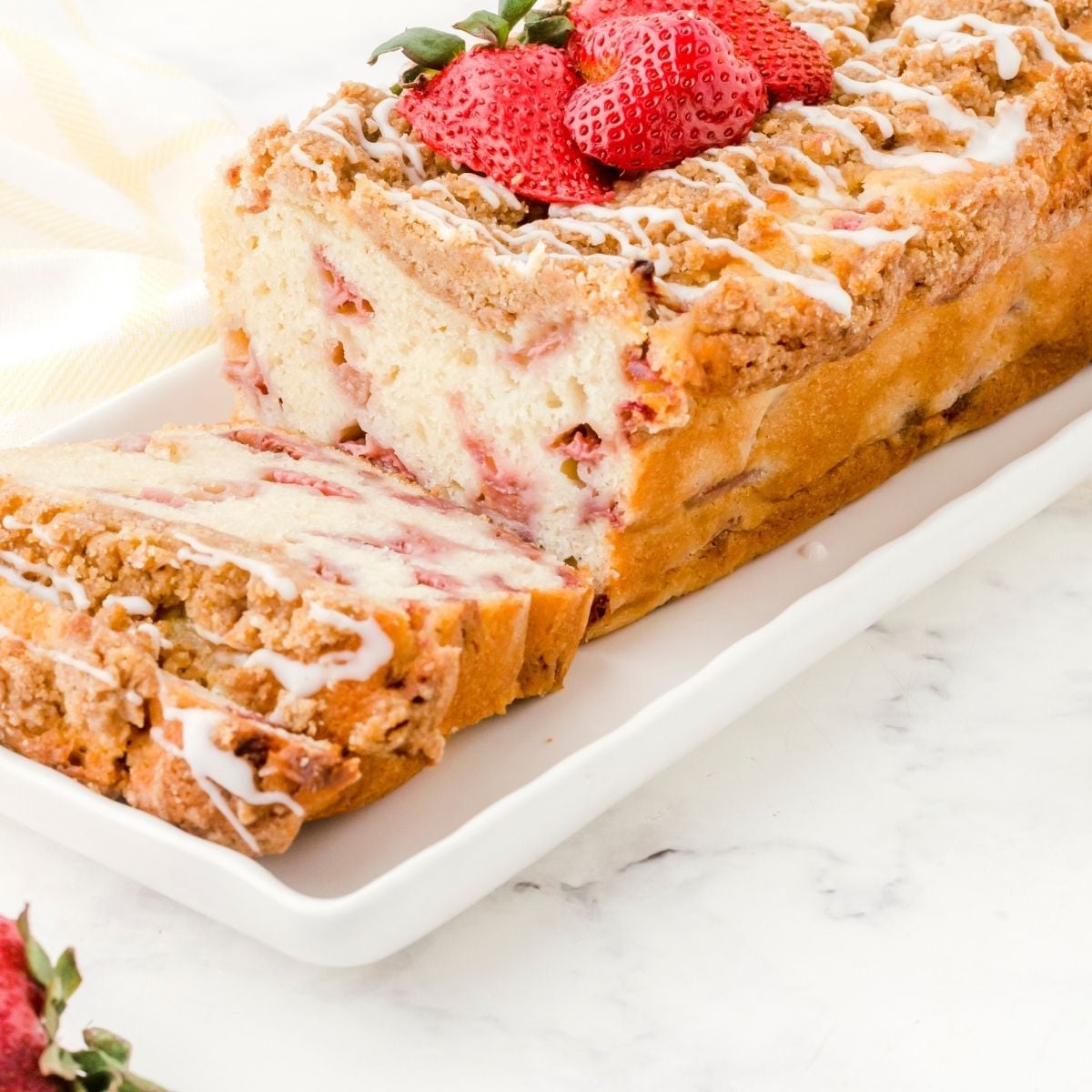 Strawberry Quick Bread with Crumble Topping