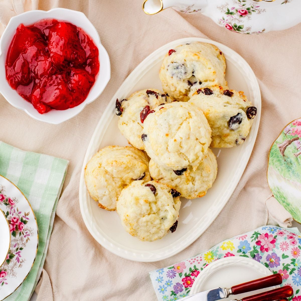 Orange Zest Tea Scones with Jam and Devonshire Cream