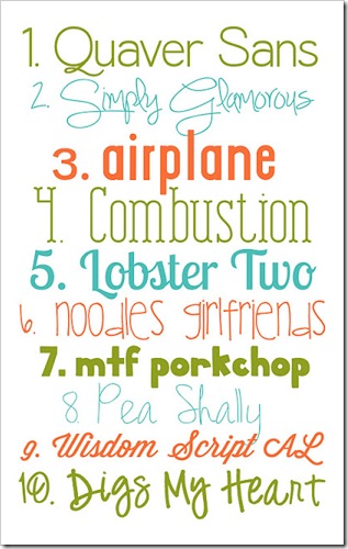 font list 5