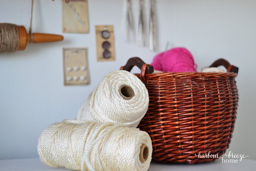 Craft supply organization - like this basket of yarn - would be the konmari category "komono", or miscellaneous