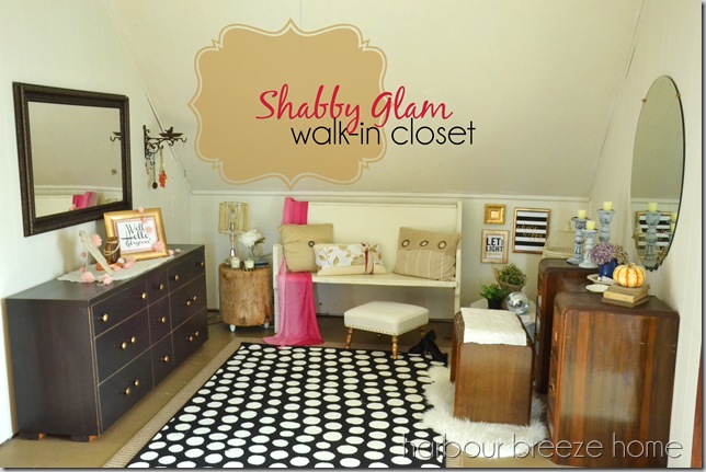 shabby glam walk in closet words