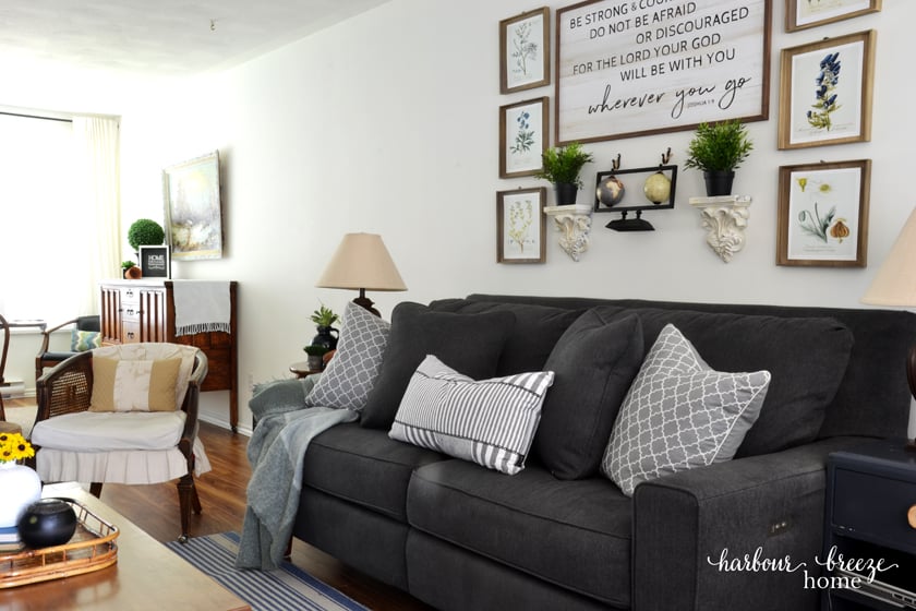 Dark Gray La-z-Boy Sofa in Townhouse Living Room