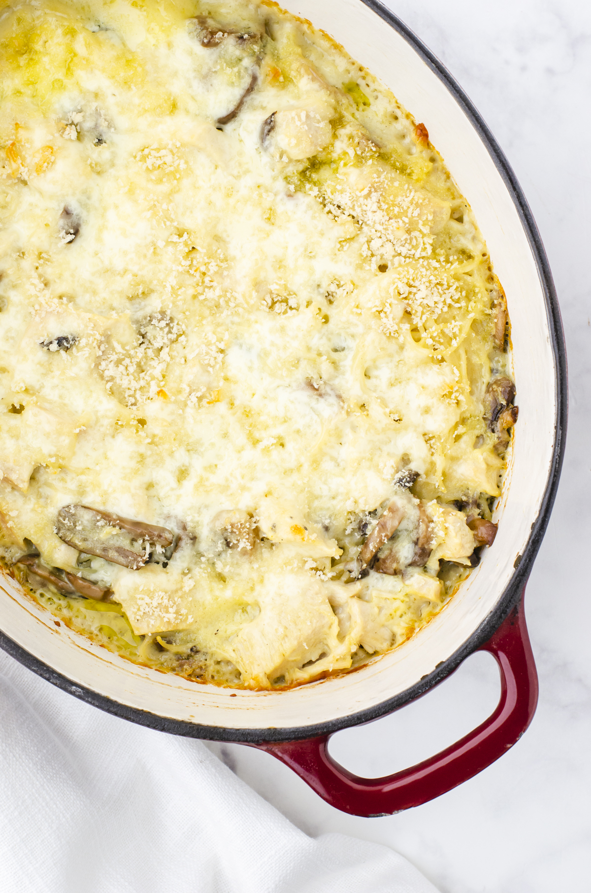 Easy Turkey Tetrazzini (Creamy Leftover Turkey Casserole, No Canned Soup)