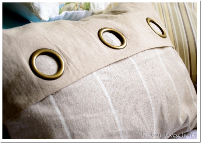 grommet curtain pillow