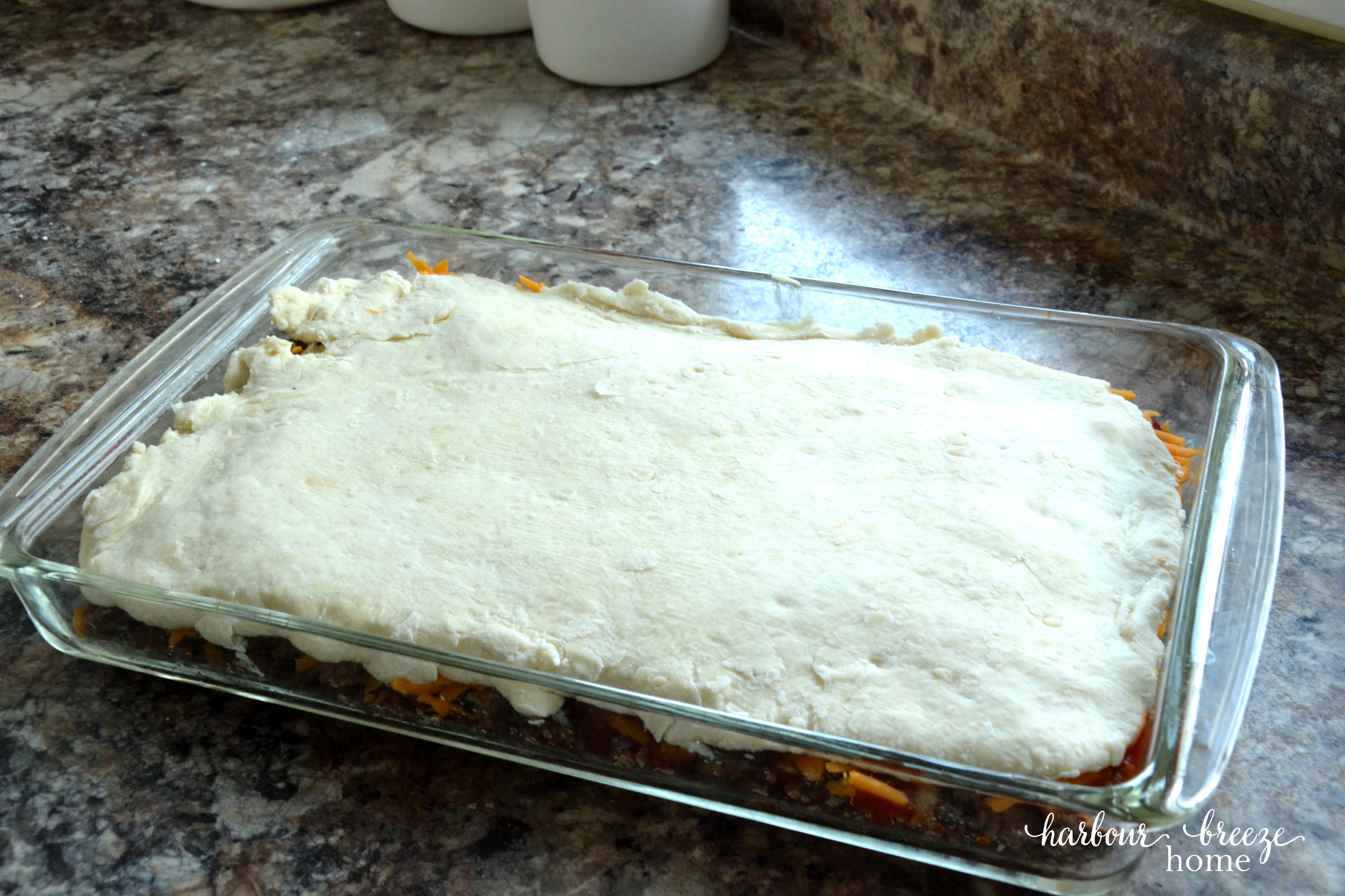 Cheeseburger Casserole with Homemade Biscuit Topping Recipe