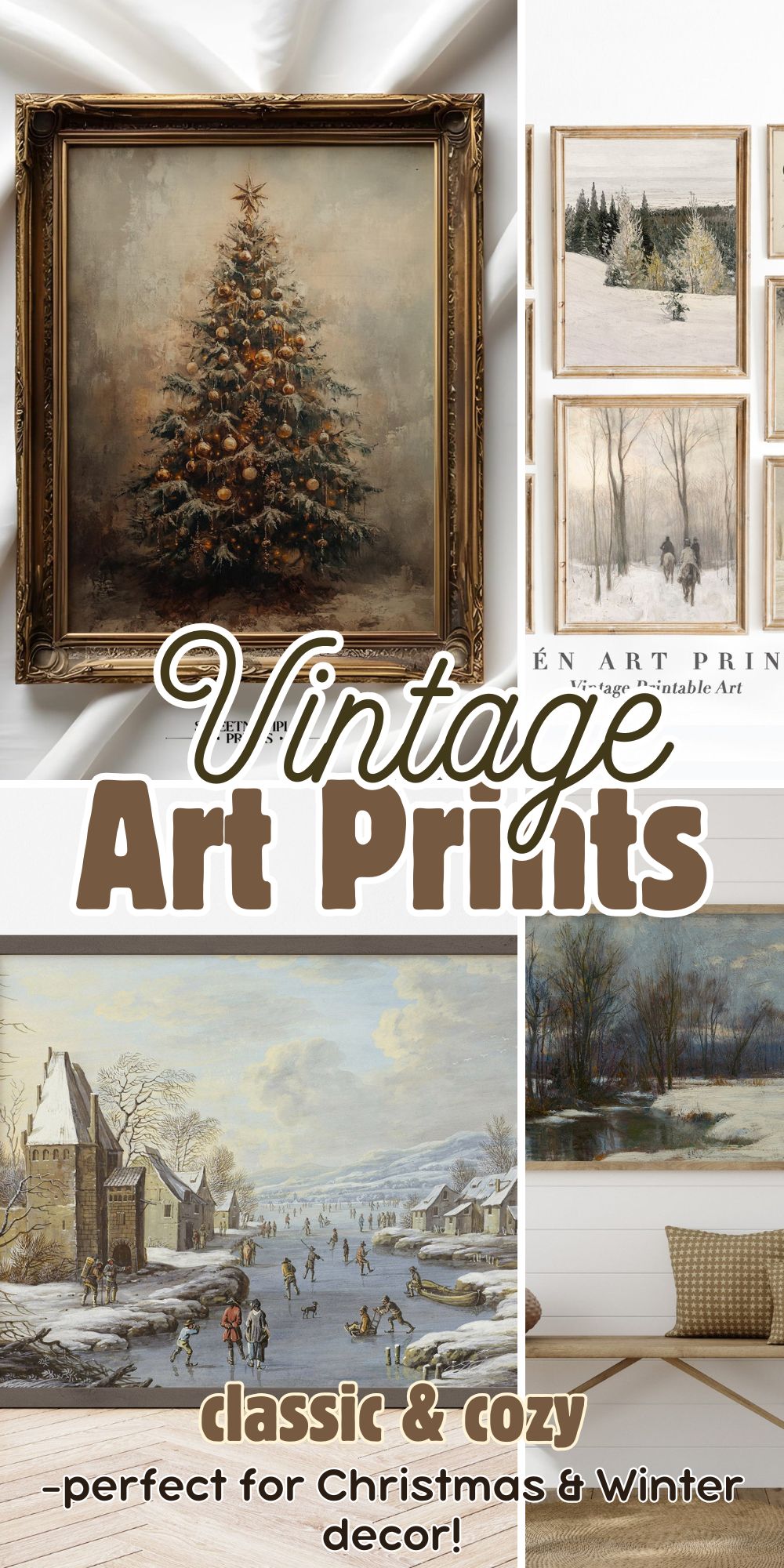 Vintage Wall Art Prints for a Cozy Christmas & Winter Refresh