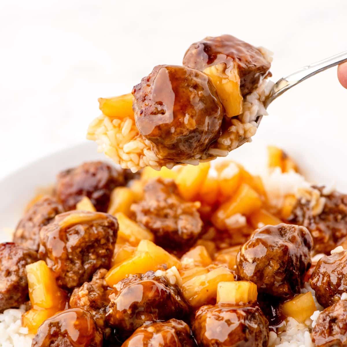 Sweet and Sour Waikiki Meatballs with Pineapple Tidbits