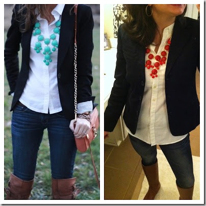 white shirt with blazer