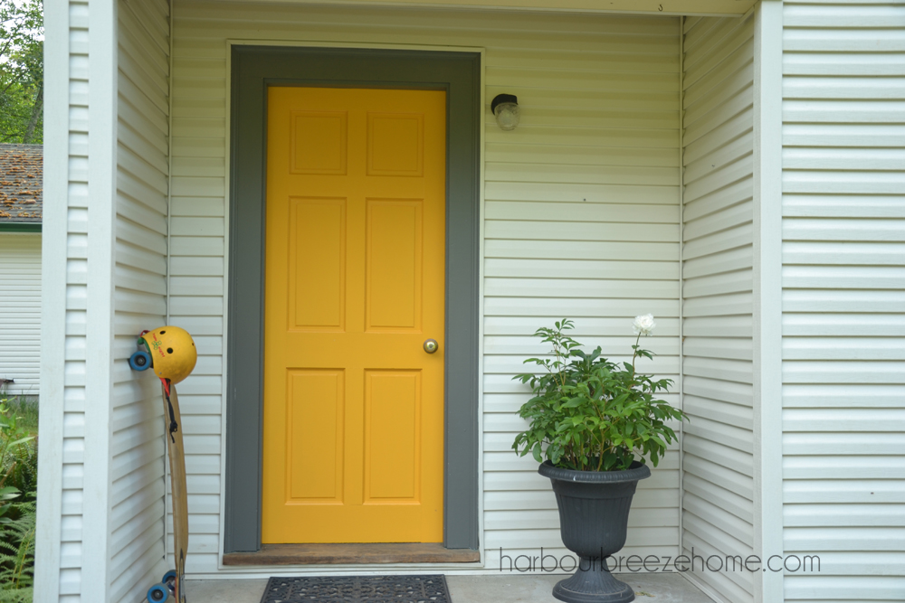 Yellow Marigold and Kendall Charcoal Front Door