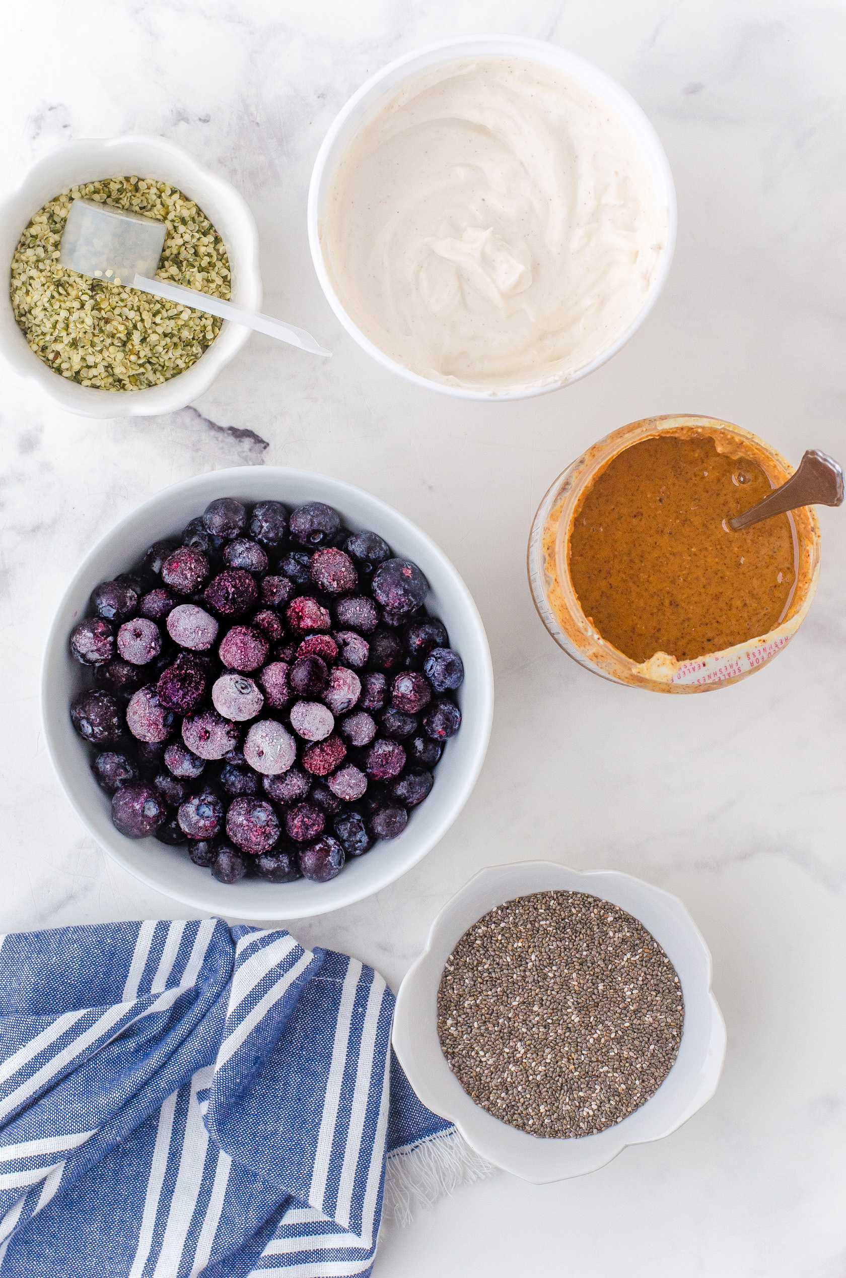 Ingredients for yogurt bowls.