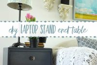 DIY End Table with Built-In Laptop Stand
