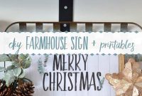 DIY Farmhouse Sign Tutorial with Free Christmas Printables