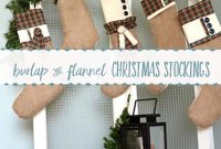 Rustic Burlap and Flannel Christmas Stockings