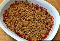 Rhubarb Crisp with Whole-Grain Oat Topping