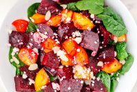 Beet and Peach Salad with Feta and Balsamic Dressing