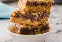 Peanut Butter Fudge Bars Made with Cake Mix