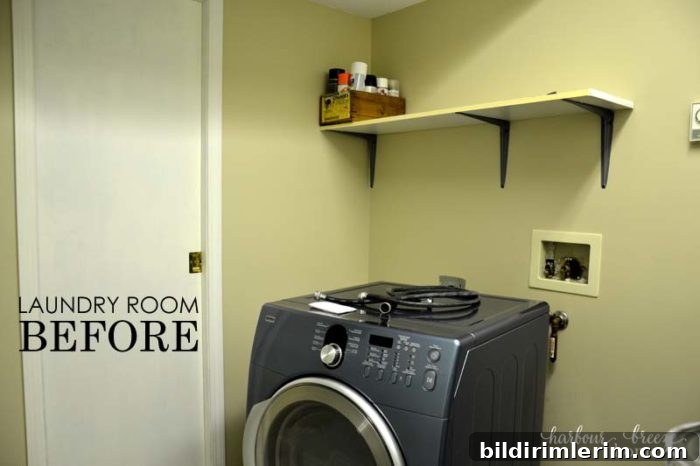 laundry room before horizontal with words