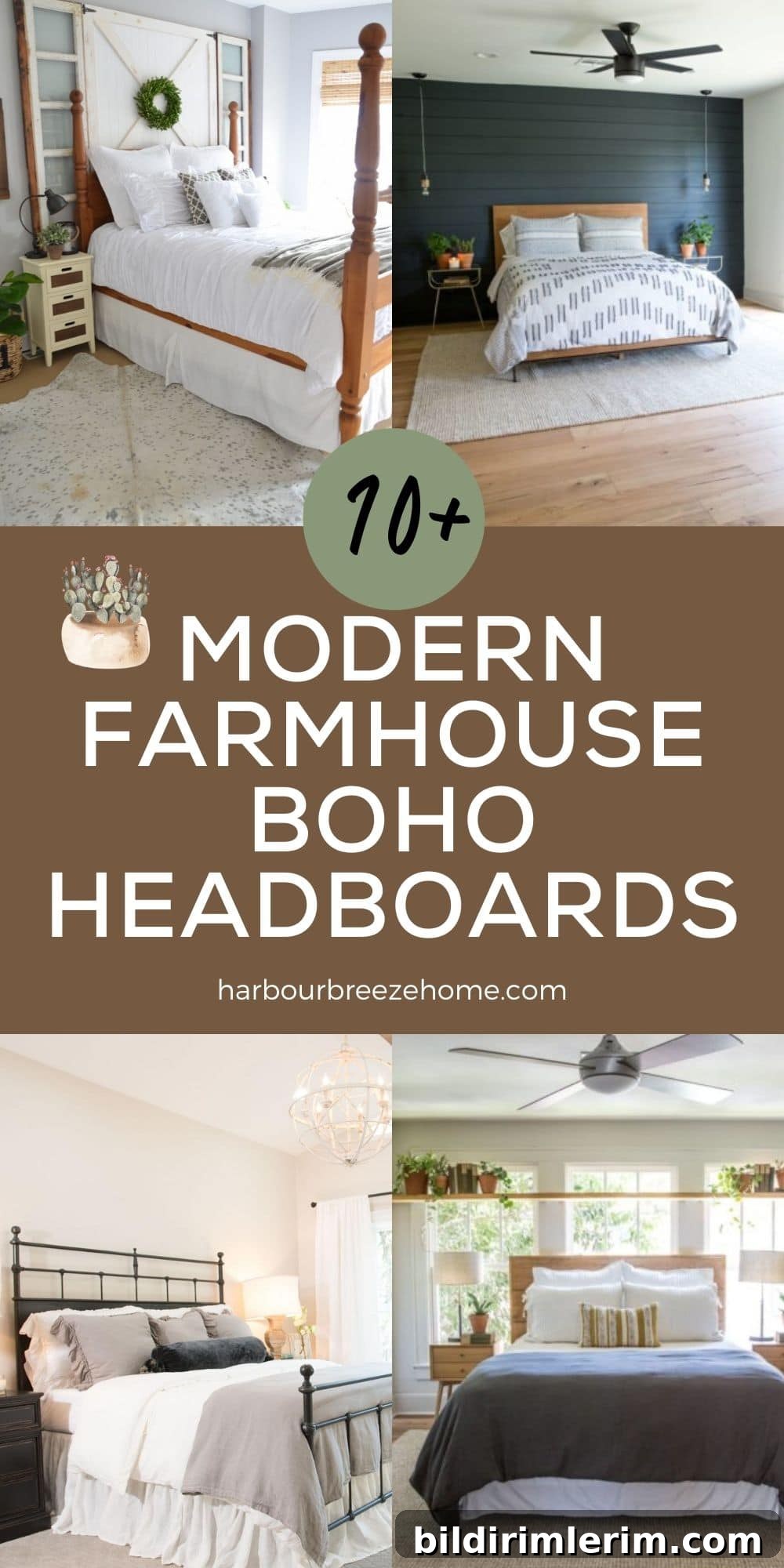 collage with pictures of 4 headboard ideas